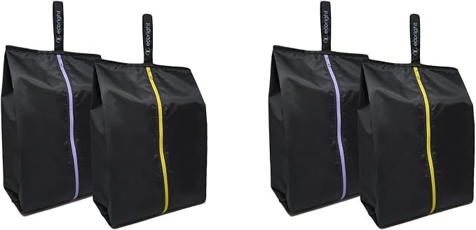Ecoright Shoe Bags for Travel, Set of 2, 100% Recycled Water-Resistant Zipper Pouch Bags, Shoe Bags for Storage, Travel Essentials for Men & Women