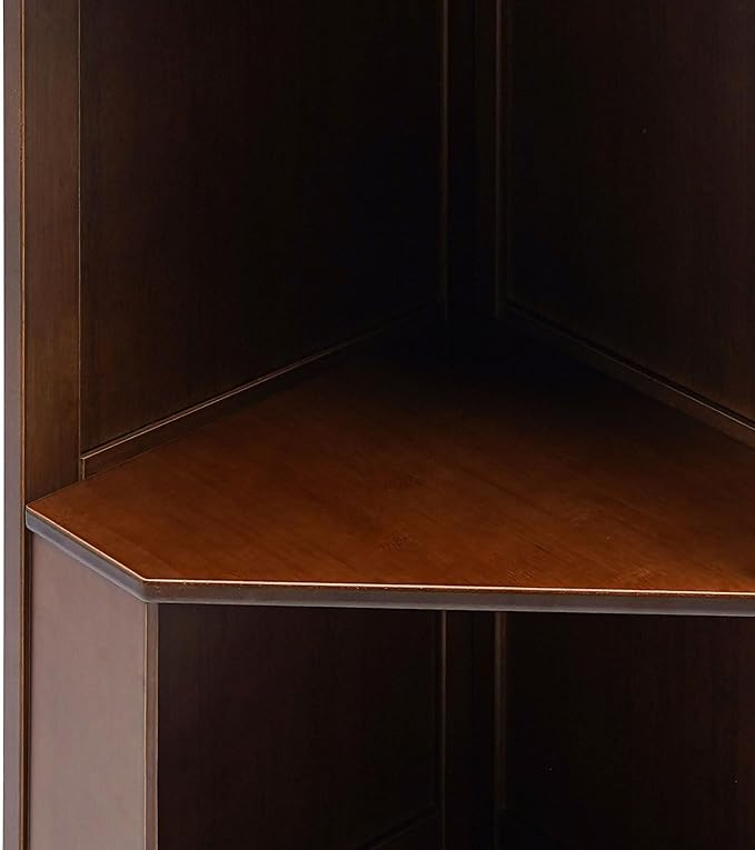 3-Tier Corner Storage Cabinet, 45.3 inch Modern Triangle Storage Shelf with Baffles for Office, Study, Library, Bedroom
