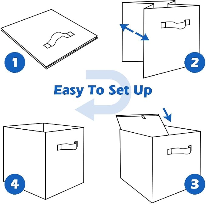 ShellKingdom Storage Bins, Foldable Fabric Storage Cubes, 8 Pack, 4 Colors | Cloth Organizer Drawer For Closet And Toys, 10.5 X 10.5 X 11 INCH, (Pink+Lavender+Light Blue+Mint Green)