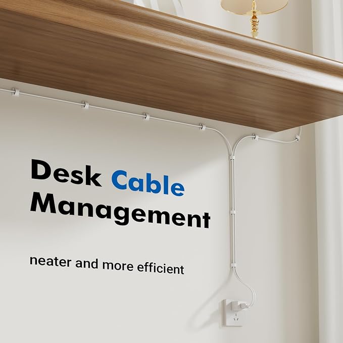 60 pcs Adhesive Cable Clips, White Small, Cord Holder, Cord Clips for Wires on wall, Ethernet Cable, Christmas Lights, USB, Phone Chargers, TV, Desk, nightstand, Car, Office