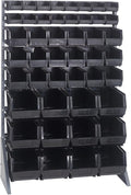 Quantum Storage Systems QRU-16S-220230240BK Single Sided Rail Systems Complete Package with Bins, 36" L x 15" W x 53" H, Black