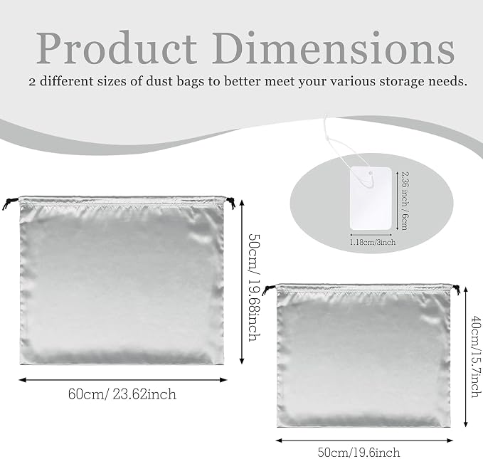 P Pothuiny 2 Pcs Satin Dust Bags for Handbags