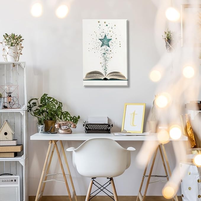 Magical Book Bookish Star Art Aesthetic Poster Canvas Wall Art Decoration Living Room Home Decor Bedroom Decoration Poster Unframed20x30inch
