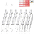 Spray Bottles, 24 Pack 50 Milliliter 2 Ounce Clear Empty Fine Mist Plastic Mini Travel Bottle Set, Small Refillable Liquid Containers