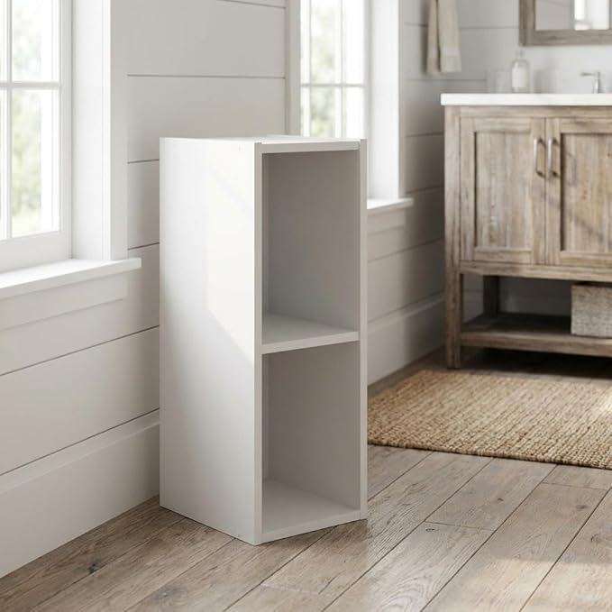 Furnifact White Bookcase with Durable Wooden Construction, Space-Saving Design, Versatile Storage Solution, Stylish and Lightweight for Home or Office