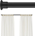 Tension Curtain Rod by EZFurni, 28 to 42 Inch, Adjustable Curtain Rods No Drilling, Heavy Duty Tension Rod, Anti-Slip Spring Loaded Curtain Rods for Window, Closet, Door, Black