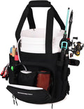 Boomistry Fishing Bucket Organizer for 5 Gallon Bucket, Black | 15 Multi-Pockets, 4 Built-in Rod Holder Storage, 3 Adjustable Buckles, for All Fishing Gear & Tackle Accessories