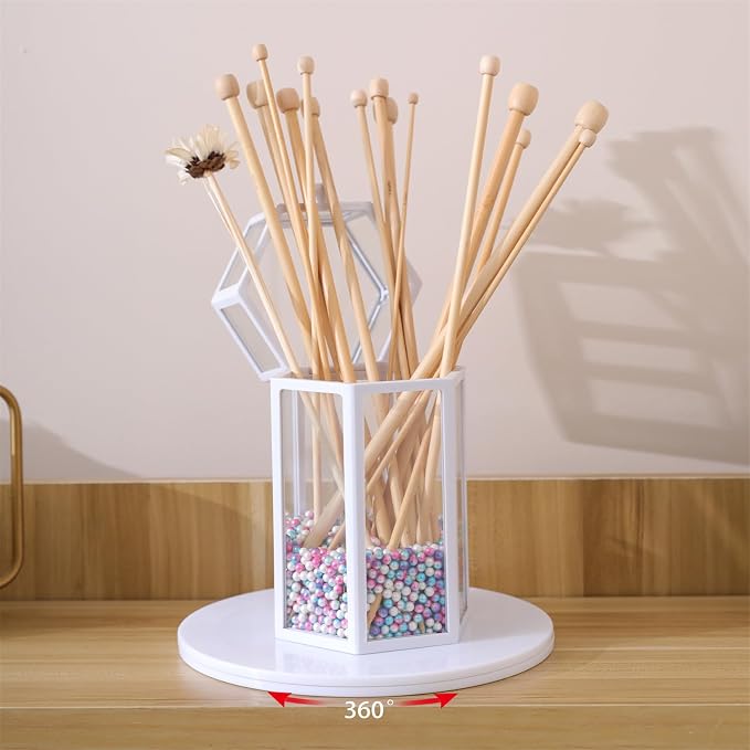 4 inch Small Lazy Susan Turntable Acrylic Ball Bearing Rotating Tray for Spice Rack Table Cake Kitchen Pantry Decorating Bathrooms, 20-lb Load Capacity (360˚ Rotation) – White