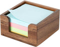 Acacia Wood Sticky Note Holder, Post It Note Dispenser for Office Desk Accessories, Self Stick Note Pad Holder, Memo Pad Holder Dispenser Organizer for School Office Desk Supplies, Brown