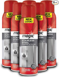 Magic Stainless Steel Cleaner Aerosol - 17 Ounce (6 Pack) - Removes Fingerprints Residue Water Marks and Grease from Appliances - Refrigerator Dishwasher Oven Grill