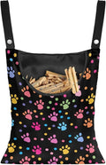 Dog Paw Print Laundry Clothespin Bags Hanging Storage Organizer 12 x 14.5 Inch Clothes Pin Bag Waterproof Clothespin Bag Clothespin Holder Large Opening and Hanging Rope