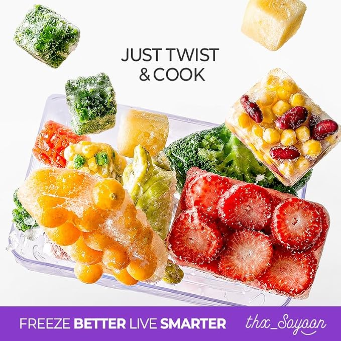 Freezer Containers for Food Storage 24pcs - Soup with Lids Safe - Twist Release - Flexible Frozen Design - BPA Free