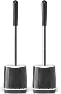 TRENTI Toilet Brush and Holder Set - Bristles Bowl Brush Head with Ventilated Holder, Wall Mounted Compact Set for Bathroom Deep Cleaning