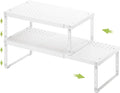 RUILALIFE Expandable Cabinet Organizer Shelf With Adjustable Height, Stackable Kitchen Countertop Organizer Rack, Adjustable Shelf Riser For Kitchen Counter, Pantry, Cupboard, Desk, Tabletop