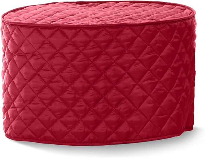 Covermates Keepsakes Oval Appliance Cover – Quilted Kitchen Appliance Cover for Countertop Storage – Dust Protection – Stain Resistant – Washable – Slip-On Appliance Design, Red