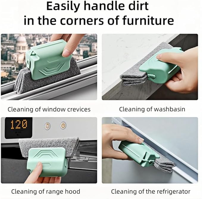 Magic Window Track Cleaner, 2024 Upgraded Window Groove Cleaning Brush Tools Set, Hand-held Window Track Cleaner Brushes Tools Set for Window lides Gaps Tile Lines Shutter Car Vents (Mix 3PCS)