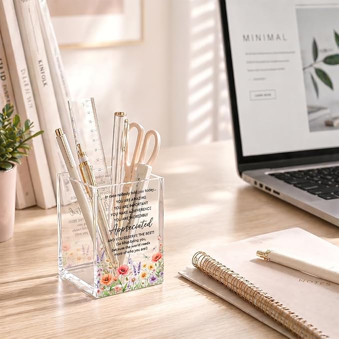Funny In Case Nobody Told You Acrylic Pencil Holder Cup | Today You Are Amazing, Appreciation Gifts for Women Coworker Nurse, Colleague Goodbye Leaving Gifts, Retirement Present