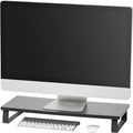 IRIS USA 1-Tier Multi-Purpose Modern PC Monitor Organizer Stand with Metal Legs, Ergonomic Desktop and Countertop Riser for Computer Laptop TV Kitchen Pantry and Closet Organization, Black | Elevates monitors and laptops while organizing keyboards, off...
