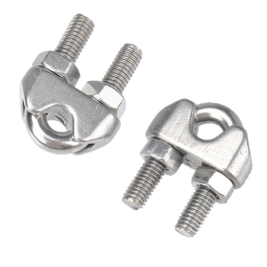 YAMASO 20PCS 3/16 Inches M5 Stainless Steel Wire Rope Cable Clip Clamp