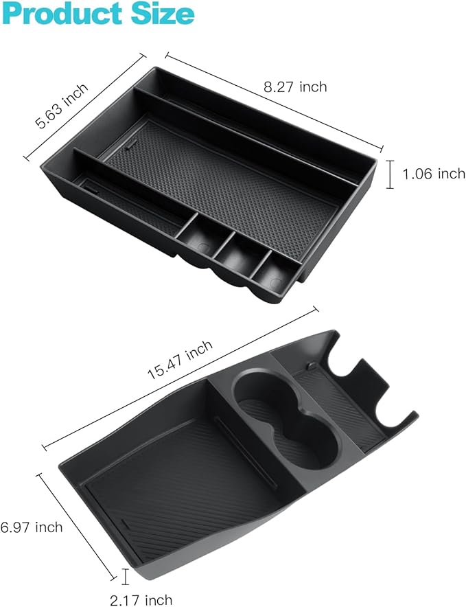 CDEFG 2Pcs for 2025 2026 Hyundai Ioniq 5 Center Console Organizer, for 2025 2026 Hyundai Ioniq 5 Accessories Middle & Lower Console Trays Storage Box (Not for Ioniq 5 N)