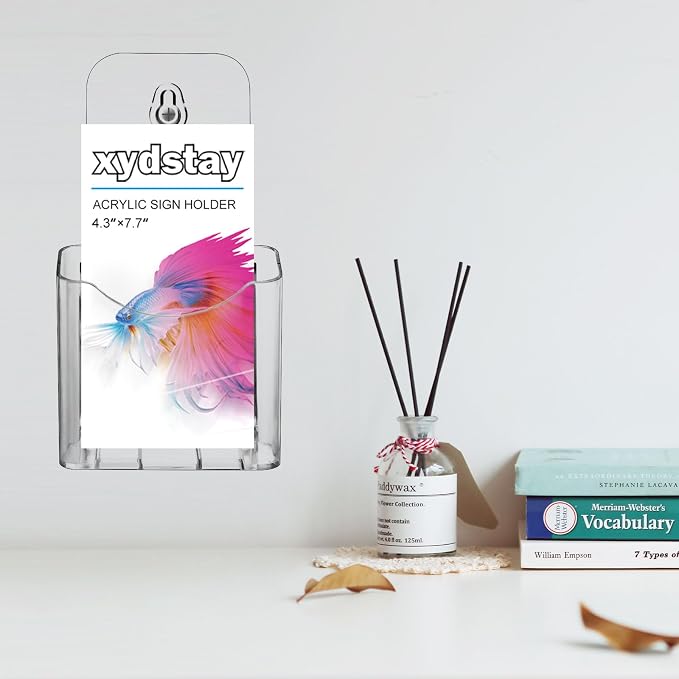 xydstay Acrylic Brochure Holder 4 Inches Slant Back Design, Clear Display Stand, Plastic Table Stand Sign Holder,Pamphlet Holder Flyer Holder,Display Stand,Table Signs Plastic Paper Holder for Office, Home, Store, 2 Pack