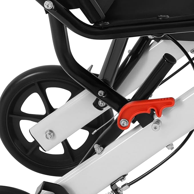 Lightweight Foldable Transport Wheelchair, Portable Transit Travel Wheelchair, Mobility Scooters for Seniors, Aluminum Wheel Chair, Portable Foldable Trolley for Homes