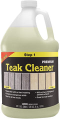 STAR BRITE Premium Teak Cleaner - Restore, Renew & Refresh Old Weathered Gray Teak Furniture & Other Fine Woods - Step 1-1 GAL (081400N) | Restores gray teak without sanding or pressure washing, preps wood for oiling and sealing, safe on fiberglass and...
