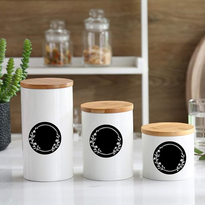 250 Pcs 2 Inch Kitchen Spice Organization Stickers Chalkboard Labels | Kitchen's Round Spice Jar Labels Herb Seasoning Kitchen Pantry Organization Stickers for Spice Jars Caps Food Containers