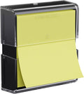 SMART&COOL Magnetic Pop-Up Note Dispenser for 3 x 3 in Accordion-Style Sticky Notes, Sticky Note Holder for Fridge, File Cabnets or Office Supplies, 1Pack, Clear & Black (Notes Not Included)