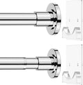 CorkLatta Chrome Shower Curtain Rod,1 Inch Diameter Stainless Steel Adjustable Spring Tension Rods 32 to 68",with Holders,Anti-Slip,Curtain Rods No Drilling(1 Pack)
