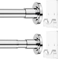 CorkLatta Chrome Shower Curtain Rod,1 Inch Diameter Stainless Steel Adjustable Spring Tension Rods 32 to 92",with Holders,Anti-Slip,Curtain Rods No Drilling(1 Pack)