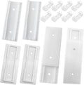 ACKLLR 4 Pack Self Adhesive Power Strip Holder Fixator Wall Mount Plug-in Socket Fixer Bracket Stand with 16 Pcs Cable Organizer Clips Clear for Remote Control Router Desk Computer Kitchen Home Office