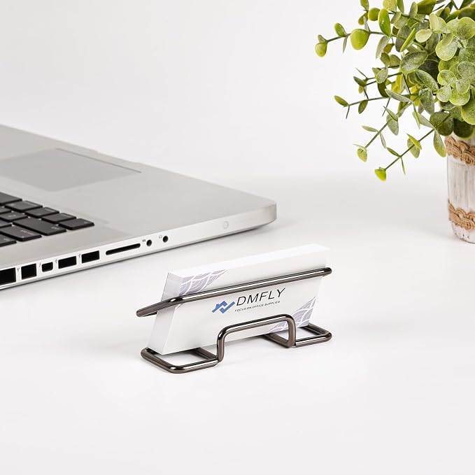 Metal Business Card Holder for Desk, Cute Card Display Stand, Compatible with Various Countertops, Black