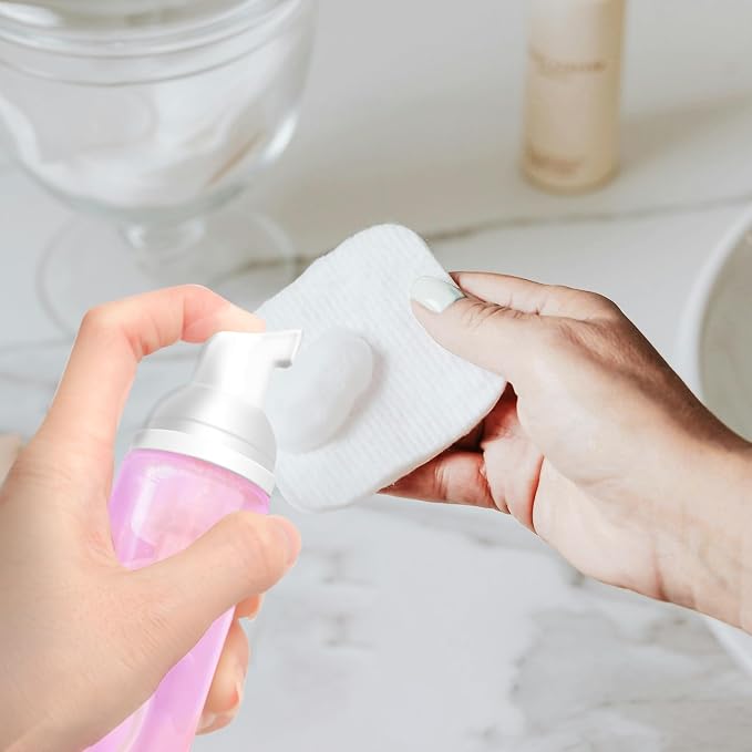 2oz Plastic Foam Pump Bottle, Empty Bottle Travel Foaming Dispenser for Hand Soap, Shampoo (3Pcs, 60ml) (Clear+Green+Pink)