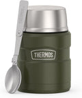 THERMOS Stainless King Vacuum-Insulated Food Jar with Spoon, 16 Ounce, Matte Army Green