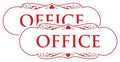All Quality Designer Office Sign | Easy Installation - White/Red - Small (2 Pack)