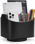 UnionBasic Rotating Desk Organizer, 360 Desk Spinning Caddy, Desktop TV Guide/Mail/Media/Remote Controller Holder Organizer,Black