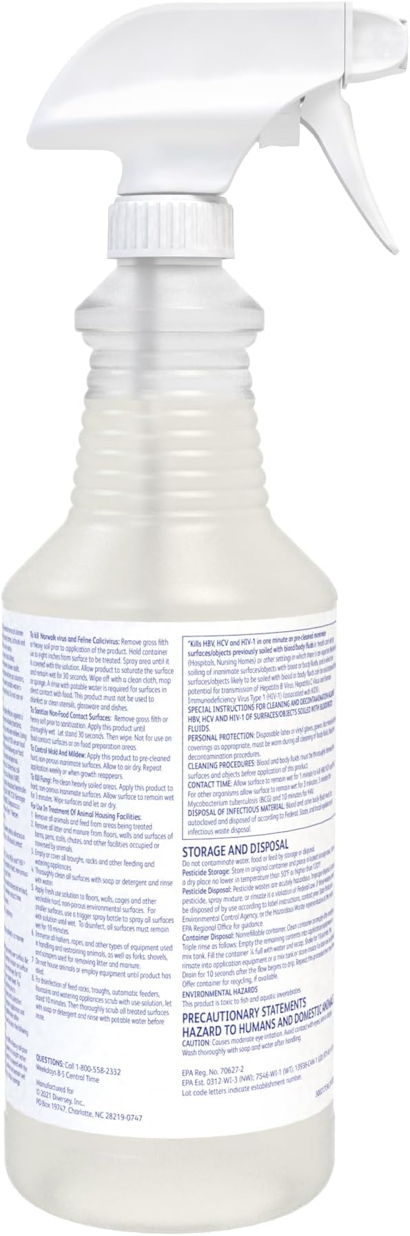 VIREX Diversey Tb Disinfectant Cleaner, Ready-to-Use Formula, 32 oz