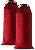 2 Pcs Single Shoe Bags for Travel, Dust Velvet Bag, Rio Red, 17.3x8.6 Inch | Washable & Reusable Travel Shoe Bags, Dustproof Shoe Bags with Drawstring Closure, Suitable for Travel, Home Storage