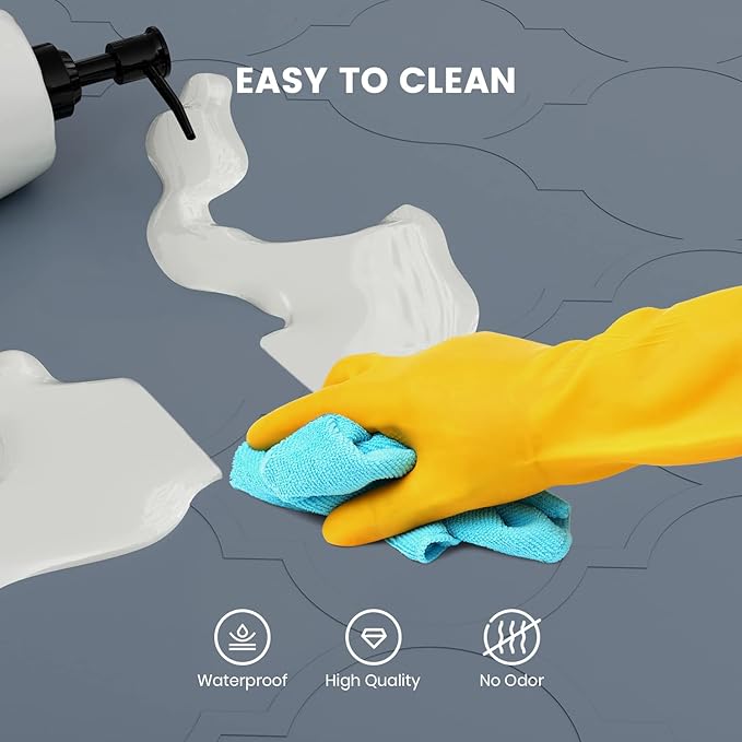 Under Sink Mat, 25" x 22" Silicone Kitchen Cabinet Tray, Waterproof & Flexible Under Sink Liner for Kitchen Bathroom and Laundry Room
