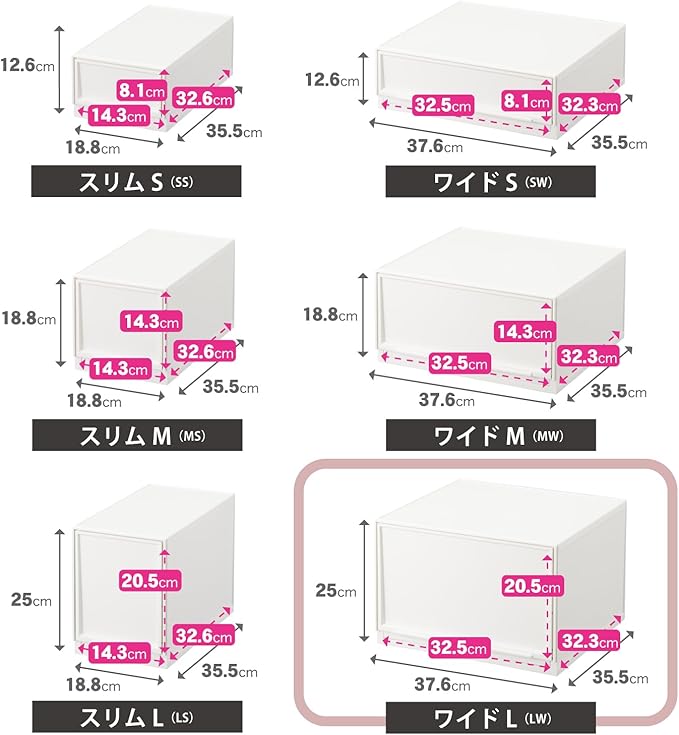 Sanka D2SC-LWWH Modular Case, Freely Combined, Drawer Storage Case, Wide L, White, Drawers That Can Be Combined According to Your Lifestyle, Pull Out And Close Drawers, Rubber Stopper To Prevent Slipping, Stable Even When Stacked With Locking Mechanism...