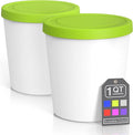 BALCI - Premium Ice Cream Containers (2 Pack - 1 Quart Each) Perfect Freezer Storage Tubs with Lids for Ice Cream, Sorbet and Gelato! - Green