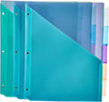 Amazon Basics 5-Tab Dividers for 3 Ring Binder, Two Pocket, Letter Size, Assorted Colors, 15 Count