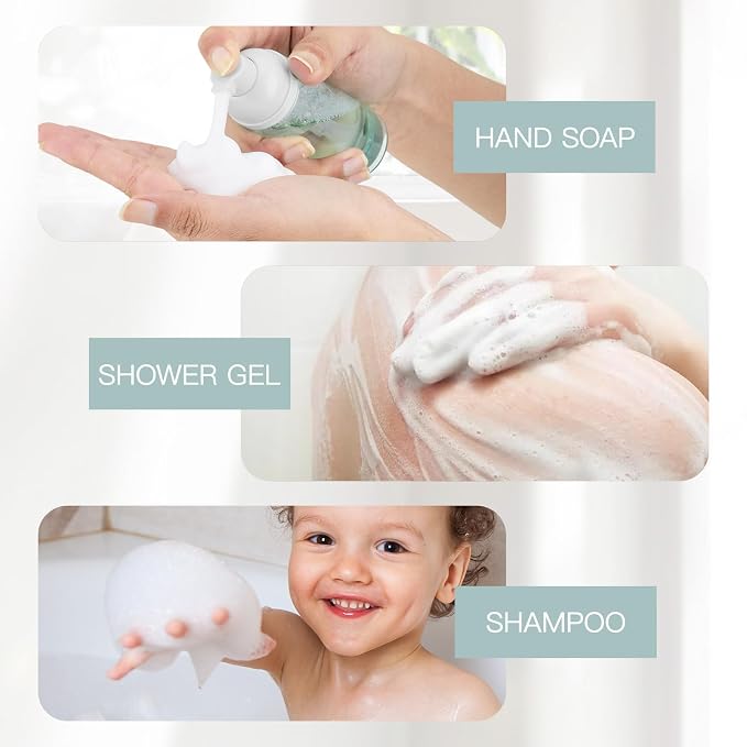 Travel Foam Pump Bottle - 2oz Small Size Foaming Hand Soap Dispenser - Mini Portable Mousse Lash Shampoo Kit Container for Hair - Empty Leak Proof Plastic Color Foamer for Liquid Toiletry 4Pack