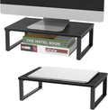 Monitor Riser 2 pack Monitor Stand for Desk Wood, Black | Laptop Stand Riser Wood, Computer Stand for Desk Shelf, for Office Laptop, Desktop Organizers, Easy Installation