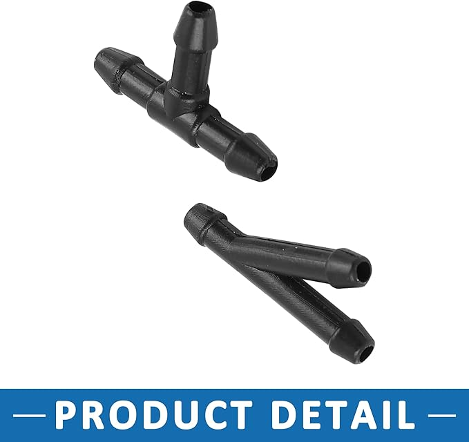 Front Windshield Window Washer Nozzle 8S4Z17603AA with 2 Connector 1 Hose Wiper Nozzle Spray Jet for Ford Focus 2008-2011 Set