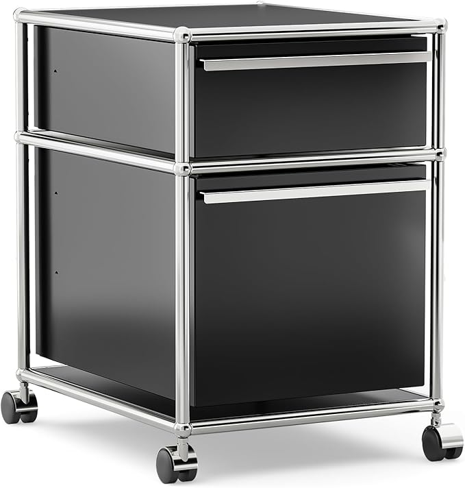 Modern Storage Cabinet Versatile Free-Standing Organizer for Home Office Décor, Green (Black, L-16 D x 21" W x 24" H)