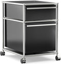 Modern Storage Cabinet Versatile Free-Standing Organizer for Home Office Décor, Green (Black, L-16 D x 21" W x 24" H)