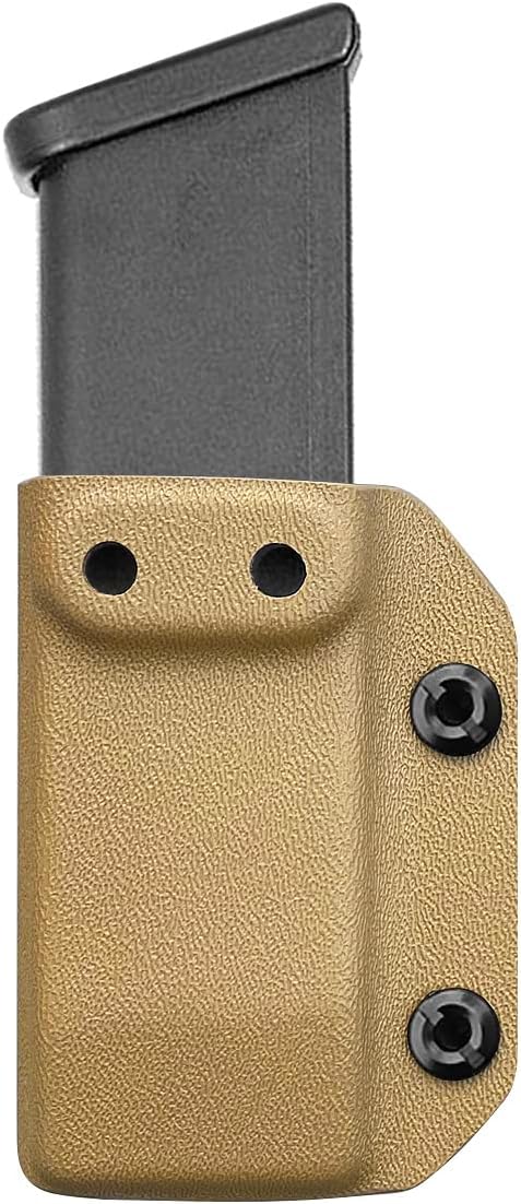 POLE.CRAFT IWB/OWB Magazine Holster Kydex - Mag Carrier Fits: 9mm .40 Double Stack / 9mm .40 Single Stack - P365 1911 Glock 19 19X 17 26 27 28 43 22 23 25 26 27 31 32 33 34 35 37 38 Glock43X .. Mag