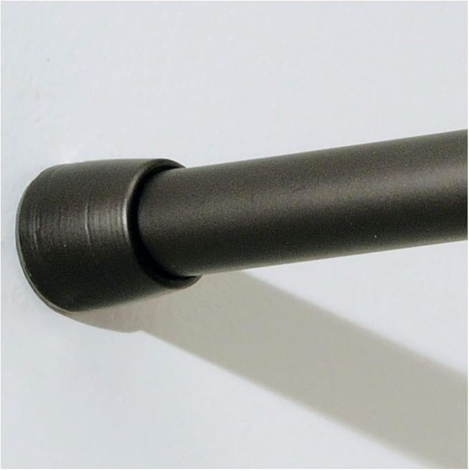 iDesign Cameo Metal Tension Rod, Adjustable Customizable Curtain Rod for Bathtub, Shower Stall, Closet, Doorway, 43-75 Inches,Dark Bronze | For Bathtub, Shower Stall, Closet